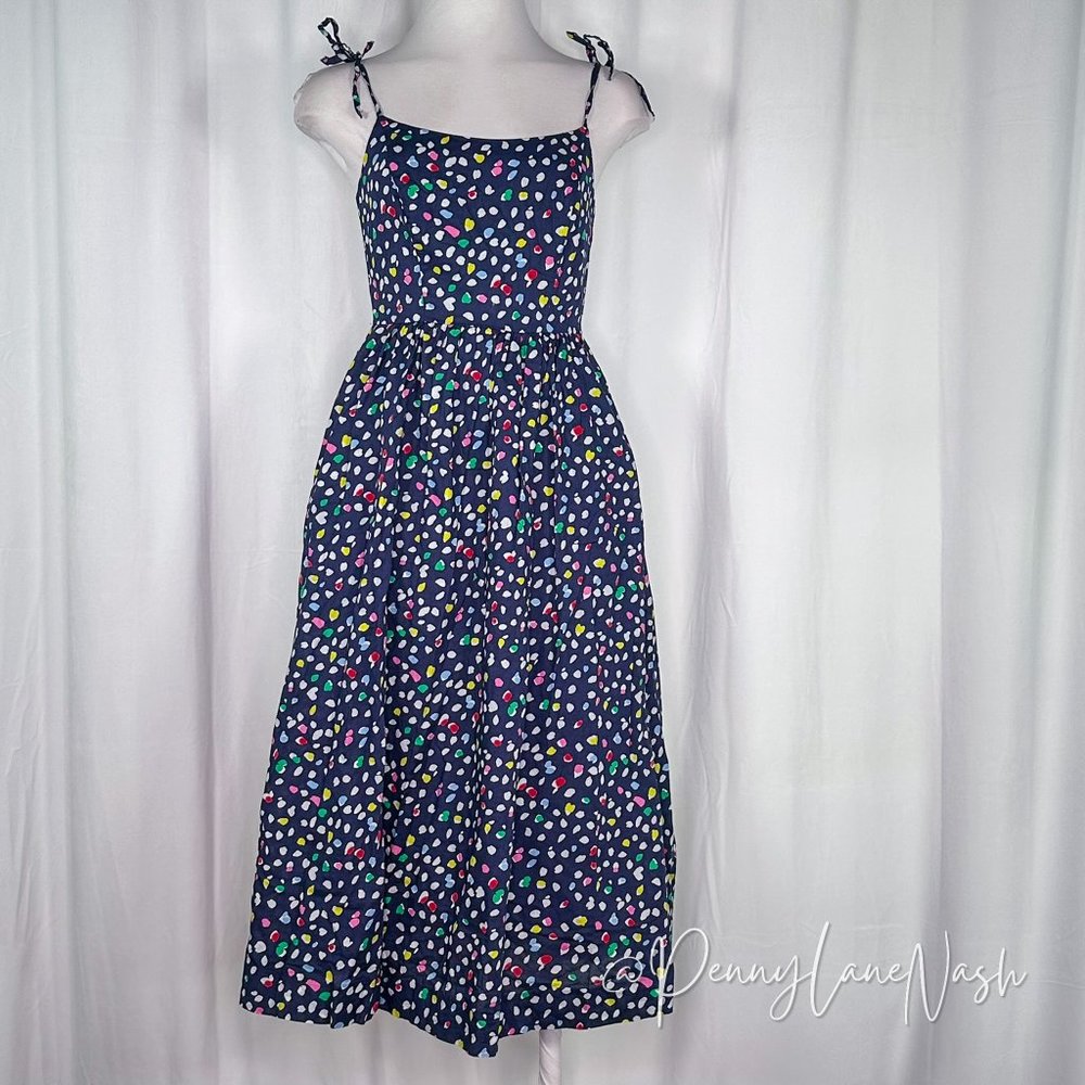 J.Crew Ratti Happy Cat Print Dotted Midi Sundress - Picture 3 of 16